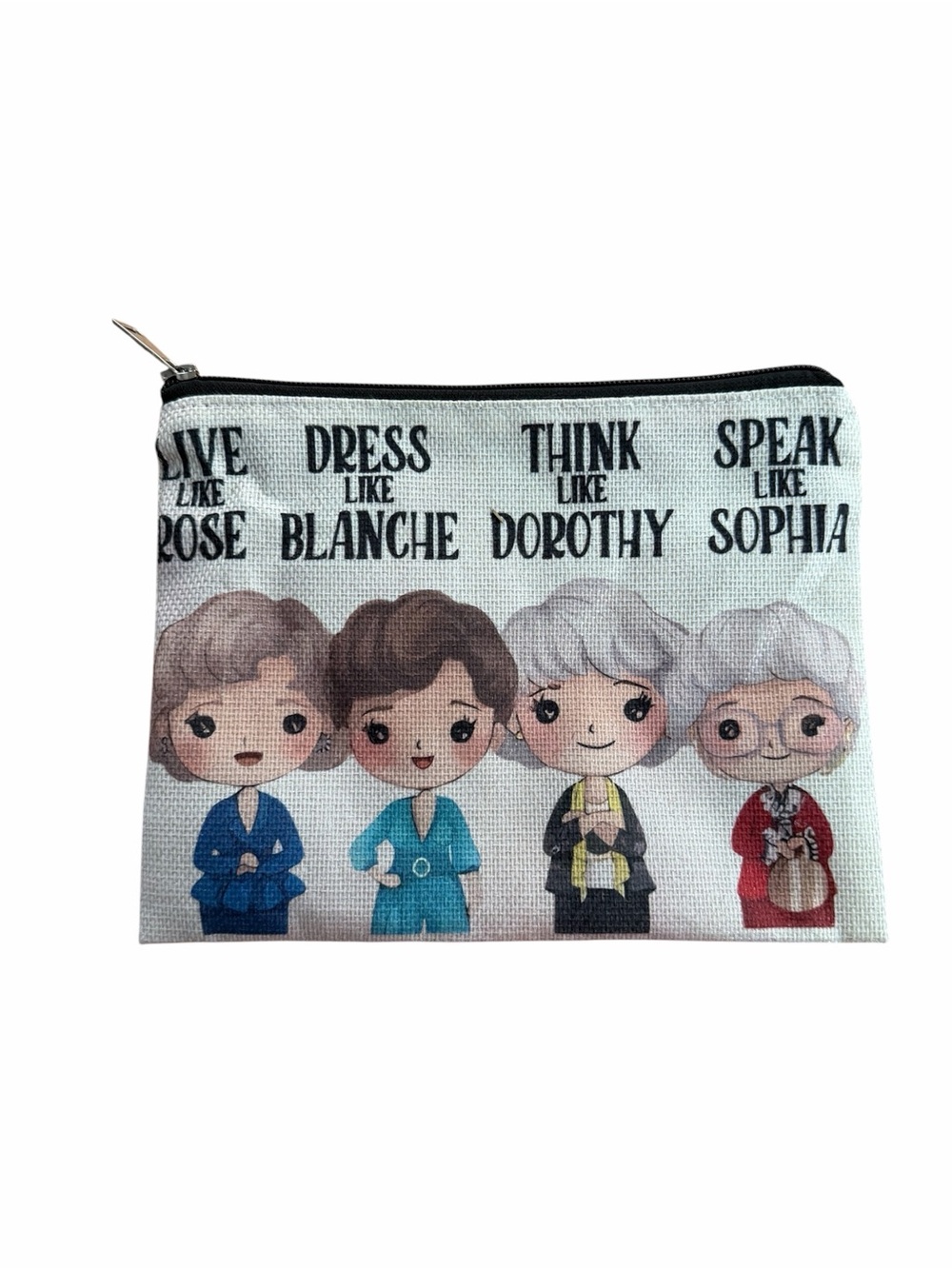 The Golden Girls Makeup Bag Zippered Travel Pouch Cosmetic Toiletry Case 7.5x9.5